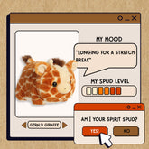 A spudsters product card for the Gerald Giraffe plush by Aurora